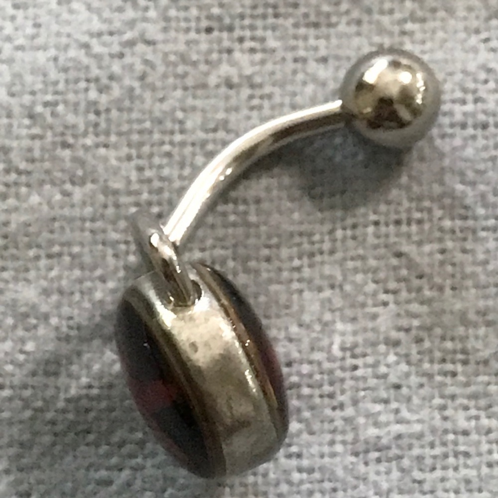 Playboy red Surgical stainless steel 14G Naval Rin - Picture 2 of 5